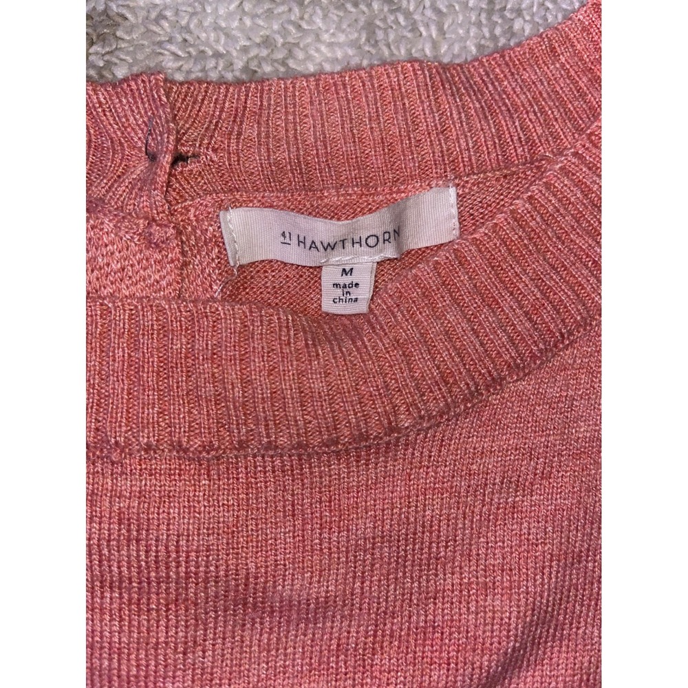 41 Hawthorn Women Mauve Pink Beige Colorblock Button Back Sweater Size M - Picture 4 of 5